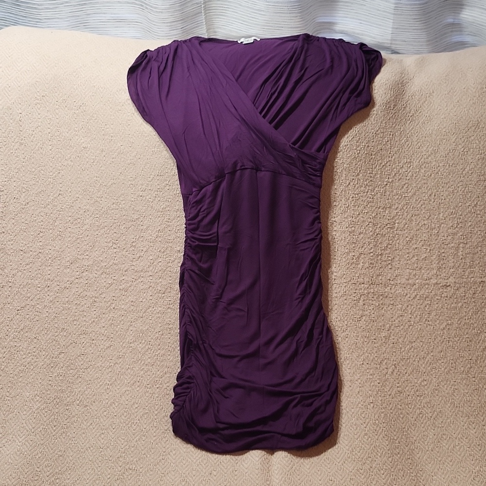 Bar III Purple Ruched Bodycon Dress - Size XS